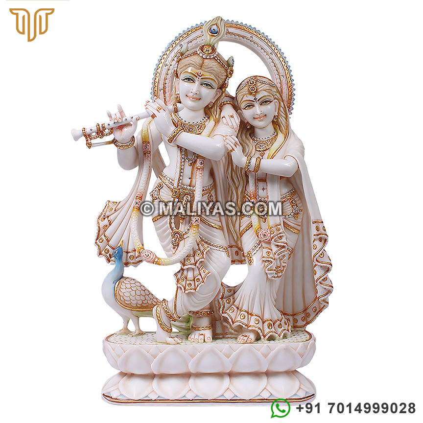 Premium quality marble Radha Krishna statue